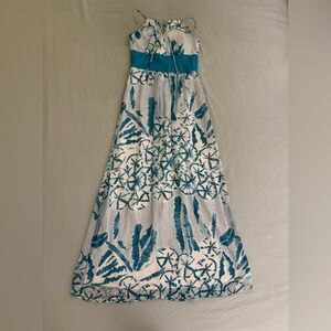 Grass Collection Teal and White Dress